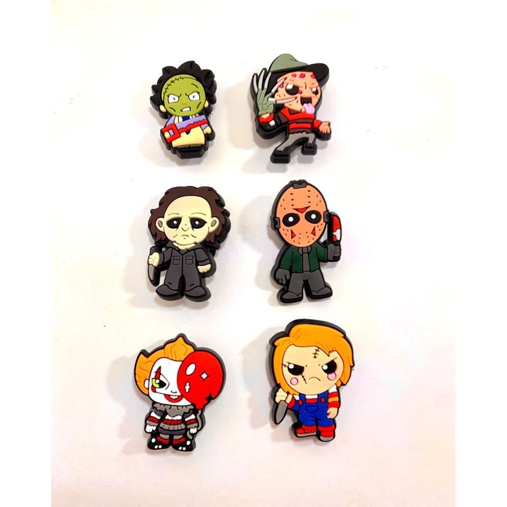 Horror,Scary, movie films collection, Shoe Charm collectible lot of  6 Halloween